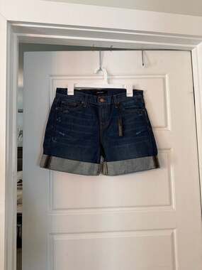 NWT J Brand Nash Slouchy Boy Fit Distressed Denim Shorts Size 26
